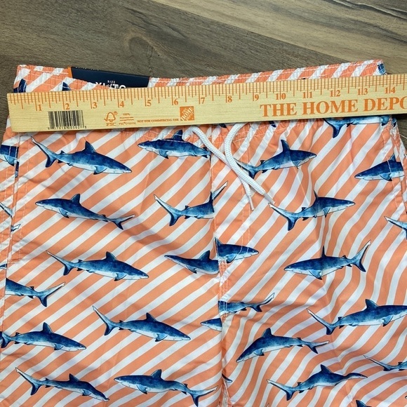 Trunks Surf & Swim Boys Shark Striped Print Swim Trunk Shorts Size XL - Picture 11 of 16